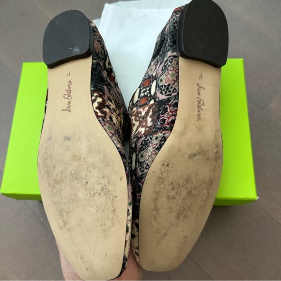 EUC Sam Edelman Women's Michaela Mary Jane Flats 11 Ivory Multi Velvet w. Box - Picture 3 of 5
